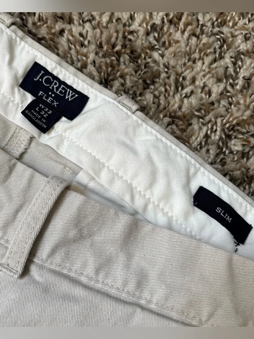 J. Crew Men’s Chinos in Off-White/Cream